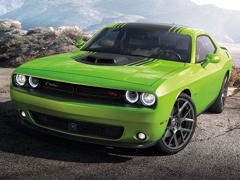 green dodge challenger 