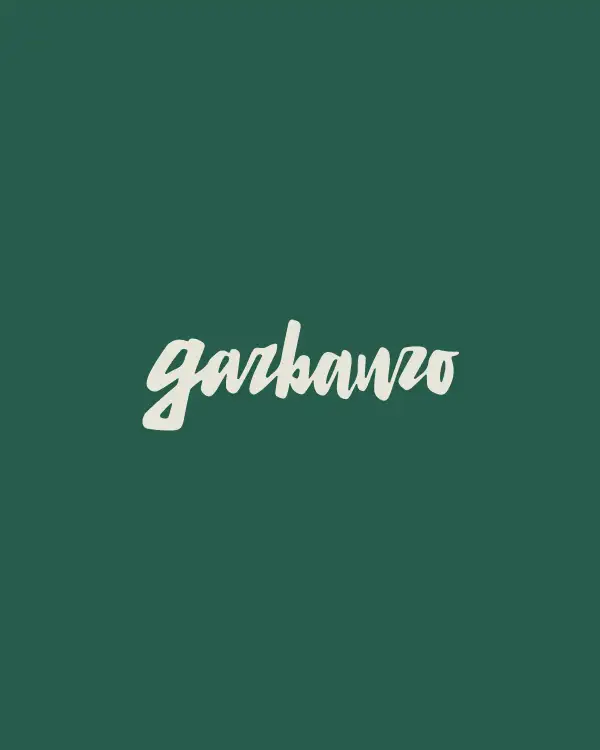 Elegant brand logo showcased on Garbanzo's website