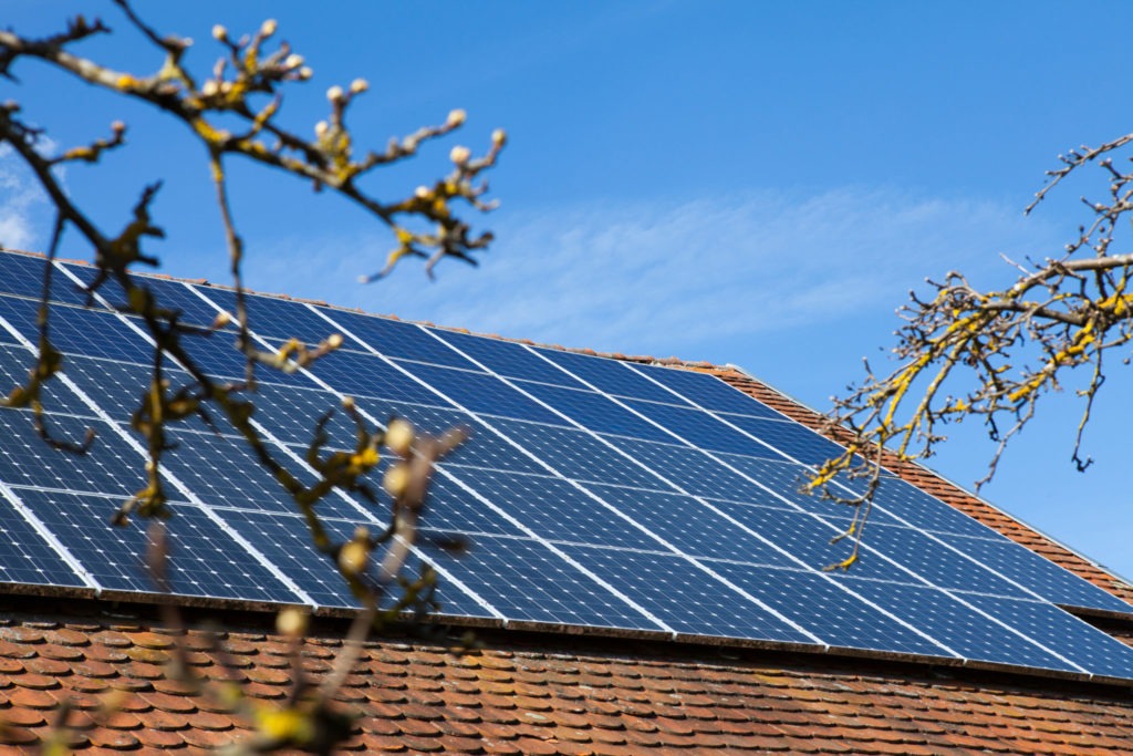 Solar panels on a roof