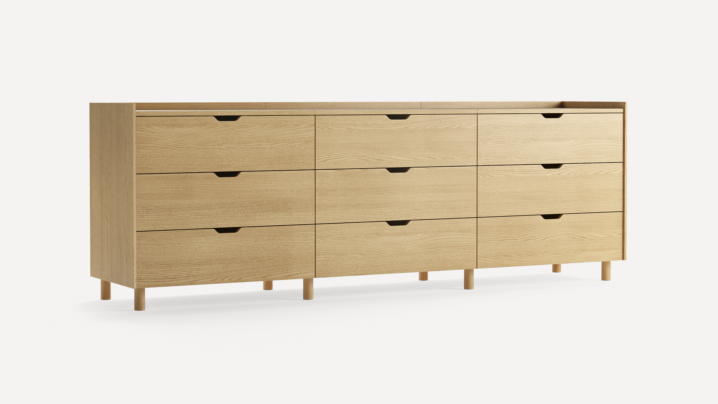 Prospect 9 Drawer Low Wood Dresser Burrow