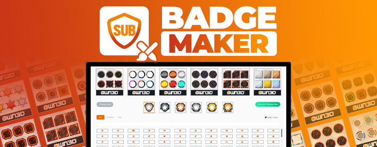 Twitch Sub Badges Controller King Crown Sub Badges Neon -  in