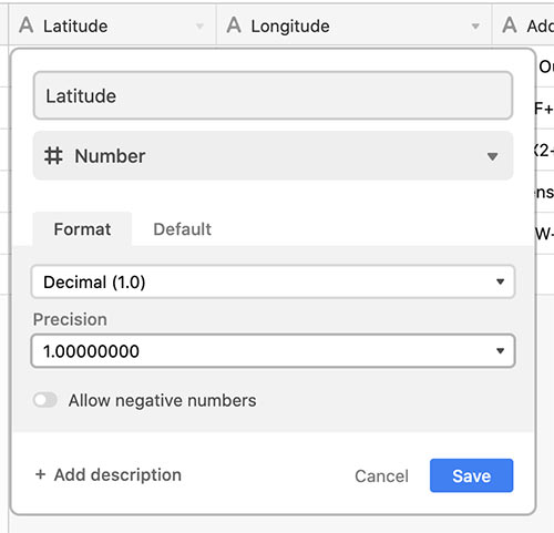 Translate latitude and clearance longitude