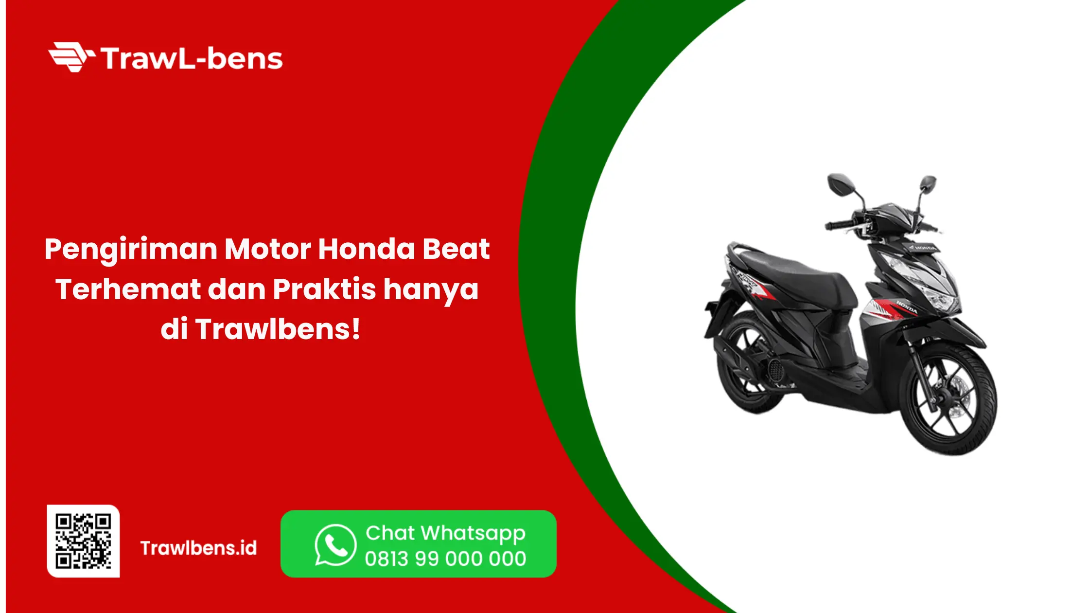 Pengiriman Motor Honda Beat Terhemat dan Praktis hanya di Trawlbens!  