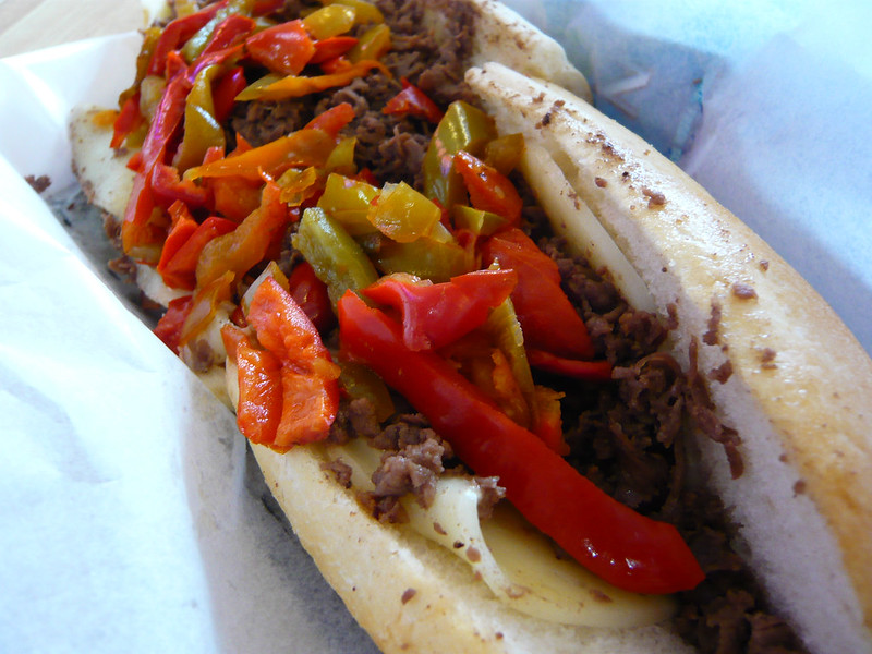 Cheesesteak with peppers and provolone
