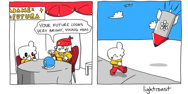 Panel 1: nullPanel 2: nullThis is the end of the comic.