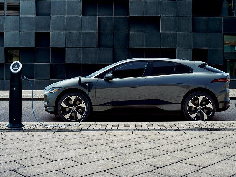 2019 Jaguar I Pace Grey Charging Parked Side Profile ・  Photo by Jaguar 