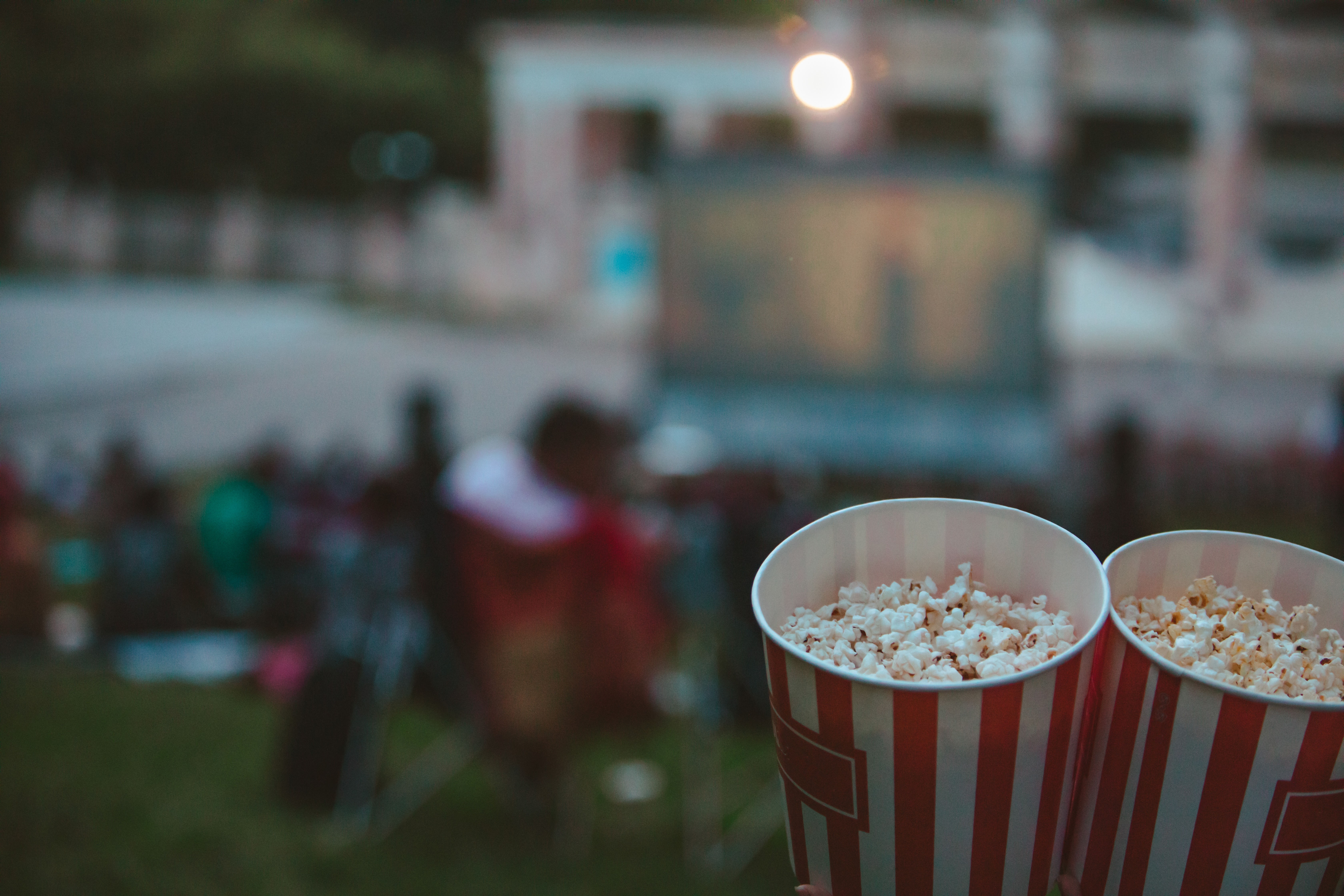 Popcorn close up open air cinema