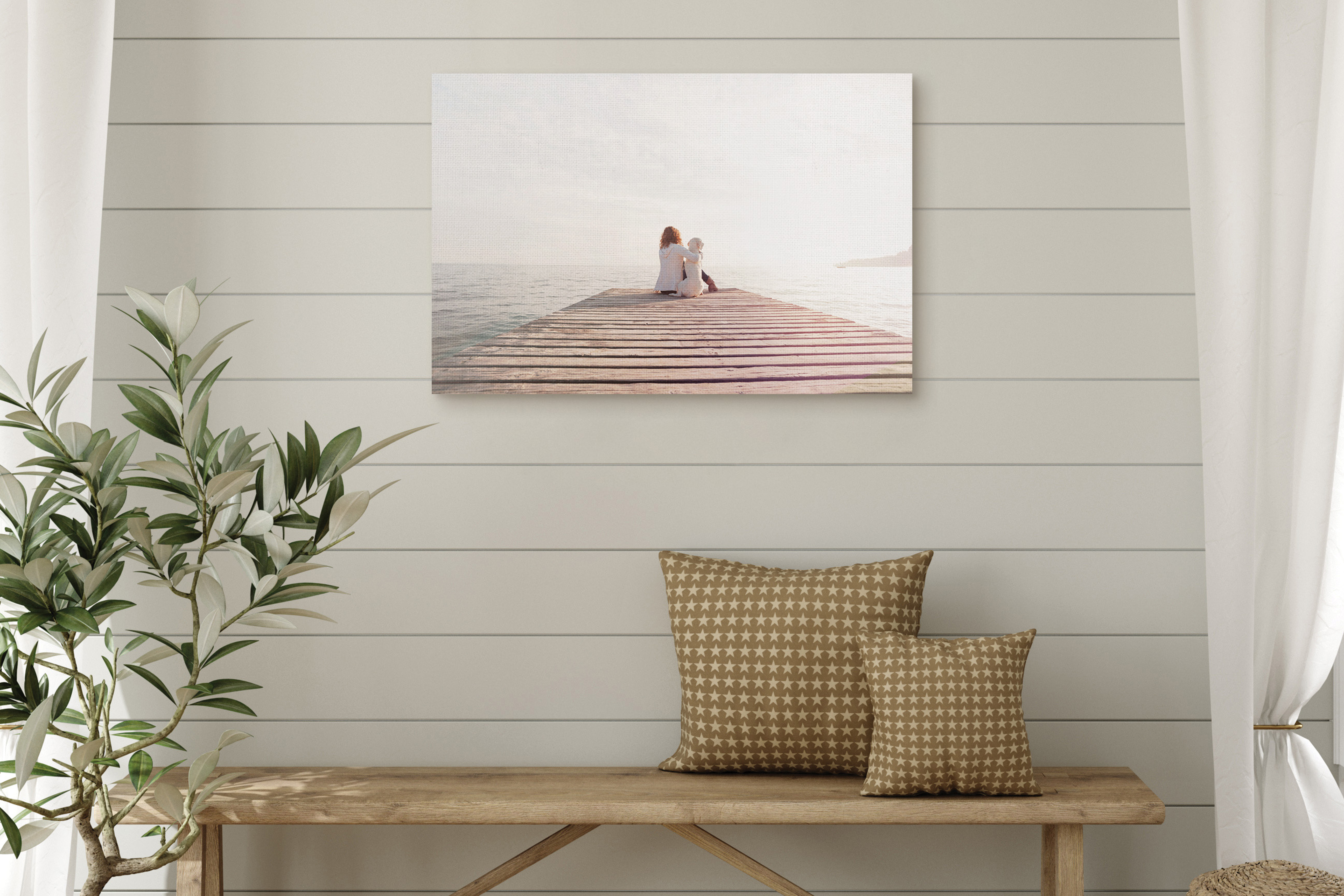 Farmhouse style decor with a canvas print