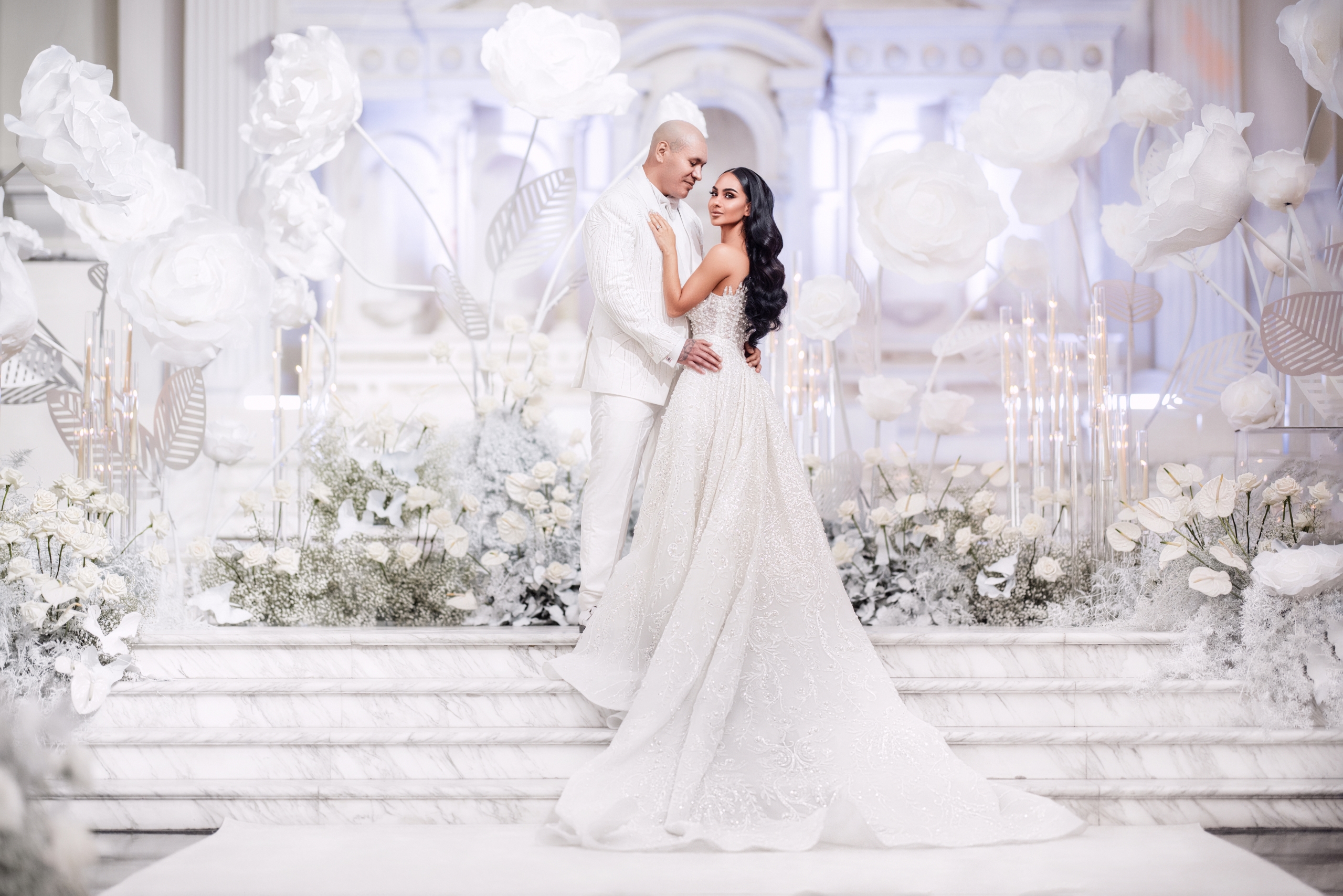 bride and groom at Vibiana