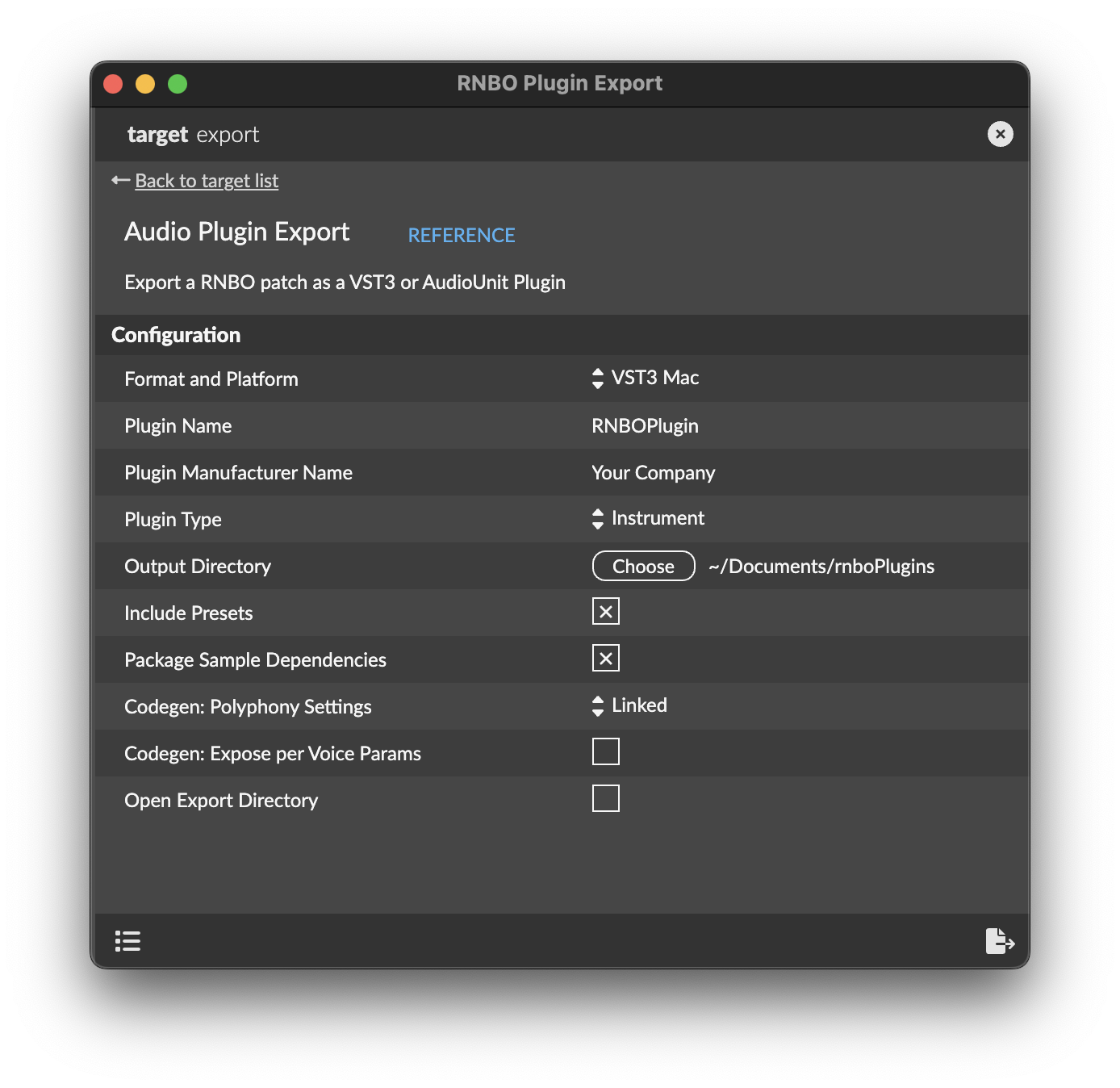 Exporting to the Audio Plugin Target Cycling '74
