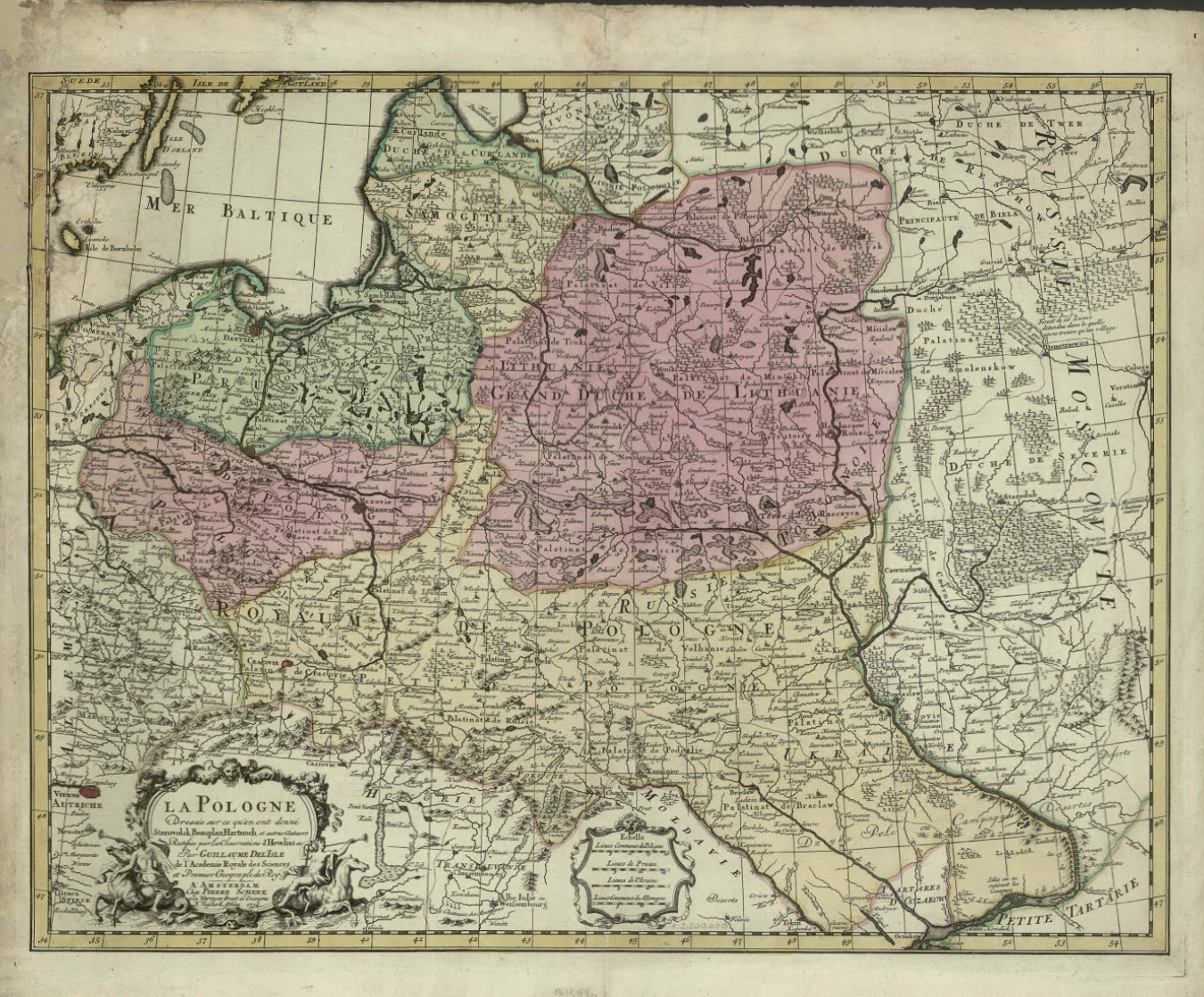 A map of the Polish-Lithuanian Commonwealth, 1734