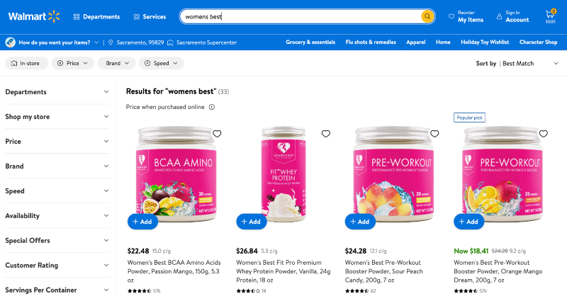 Women's Best bei Walmart