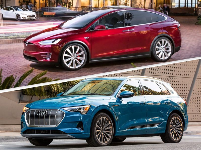 2019 Tesla Model X and Audi e Tron ・  Photo by Tesla / Audi