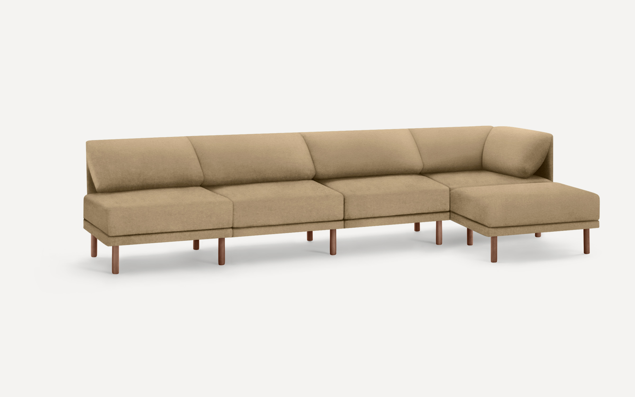 Range Fabric 5 Piece Sectional Lounger Sofa Burrow