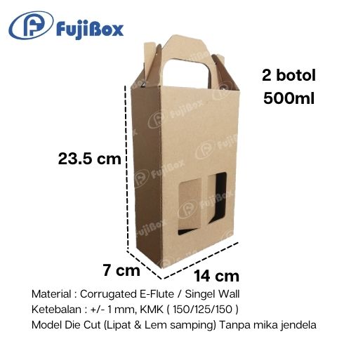 FUJIBOX DUS KARTON | DUS BOTOL 500 ML ISI 2 | DUS MINUMAN