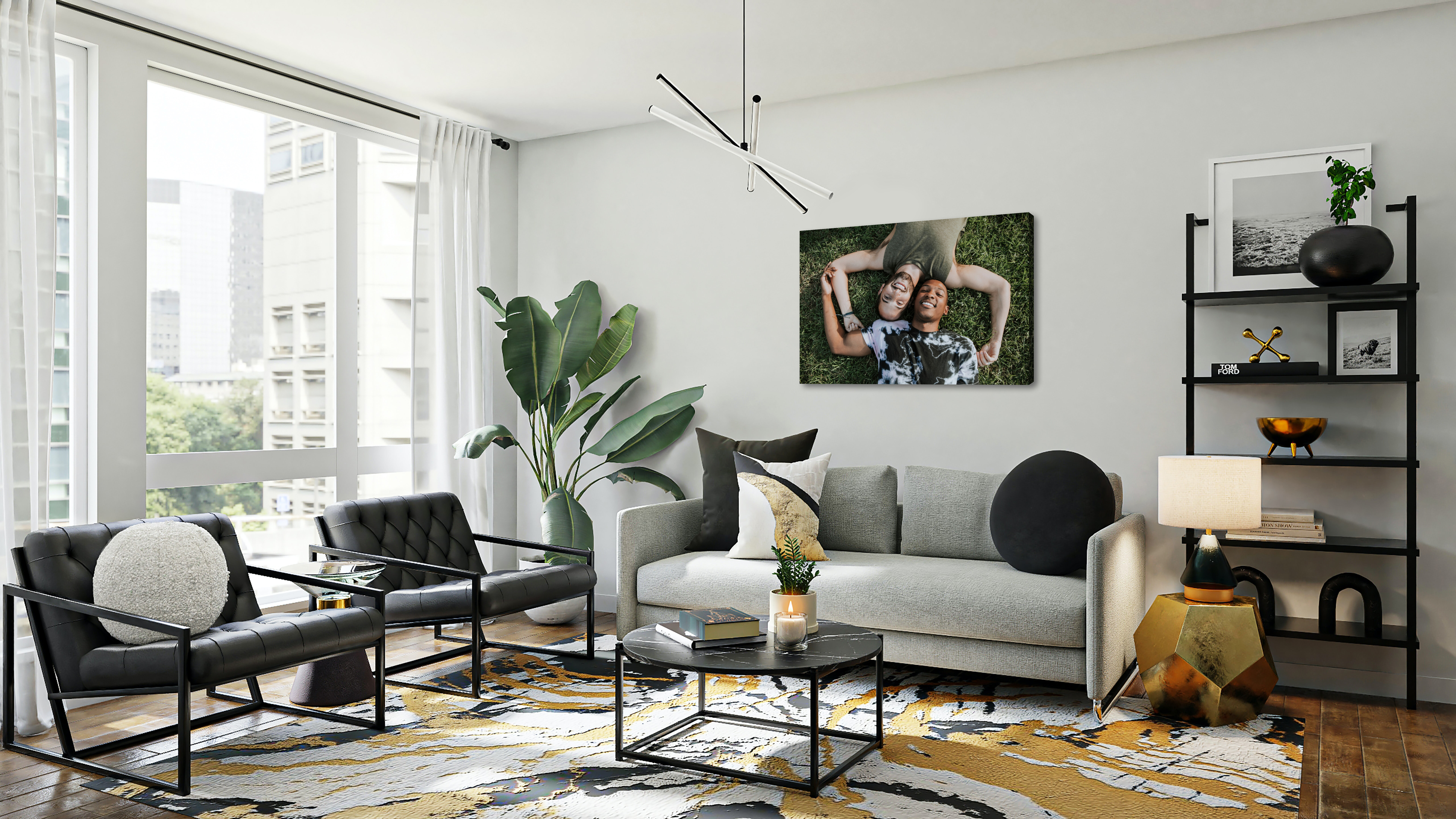 Canvas print of friends in living room