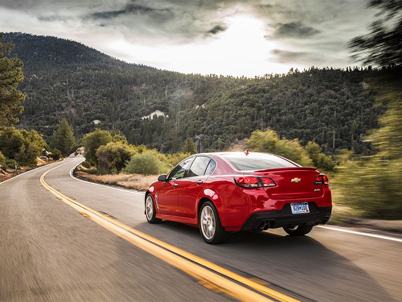 2016 Chevrolet SS rear view on road 