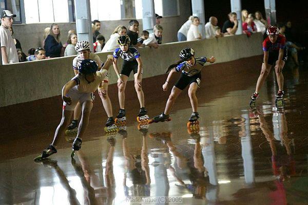 Two lady relay, Zephaneah and Xion in second place. Portland, Oregon. 