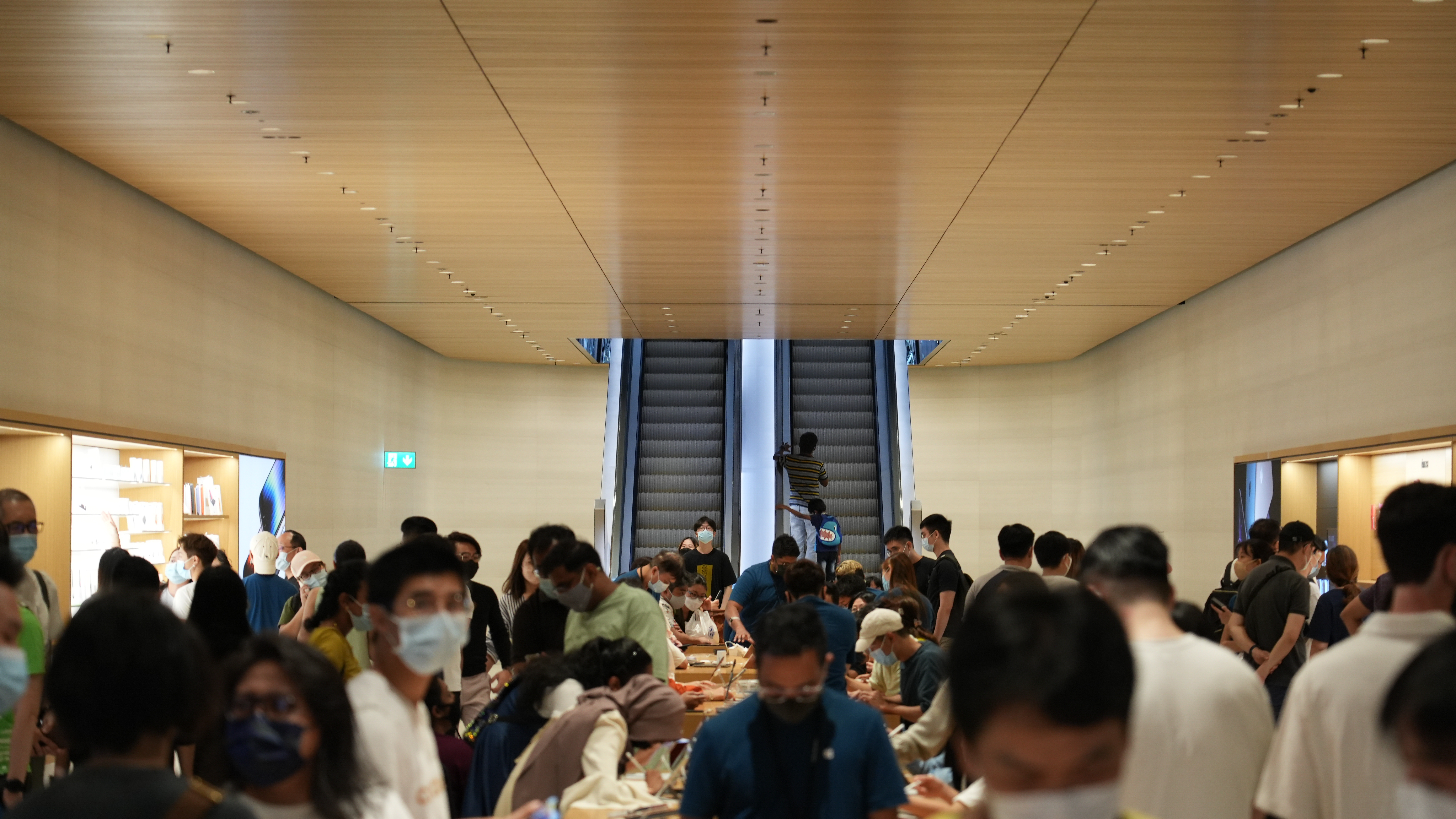 Inside on the ground floor of The Apple store