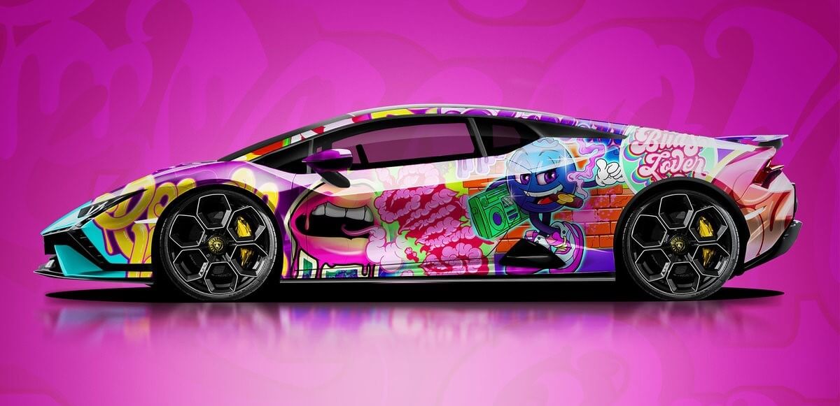 Lamborghini Huracan Tecnica pop art design vehicle wrap