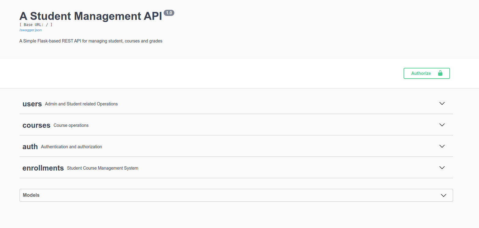Flask REST API for Student Management System