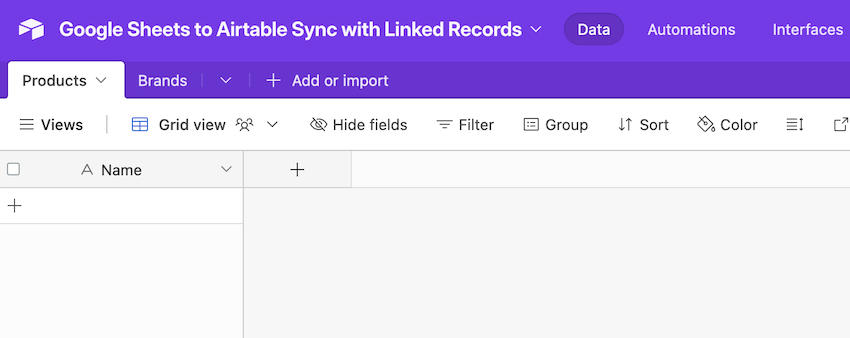 Airtable Products and Brands tables.png