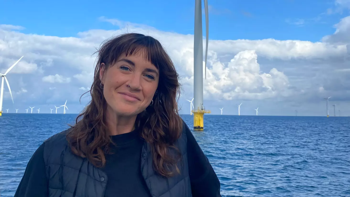Alyssa visiting an offshore wind farm in Denmark