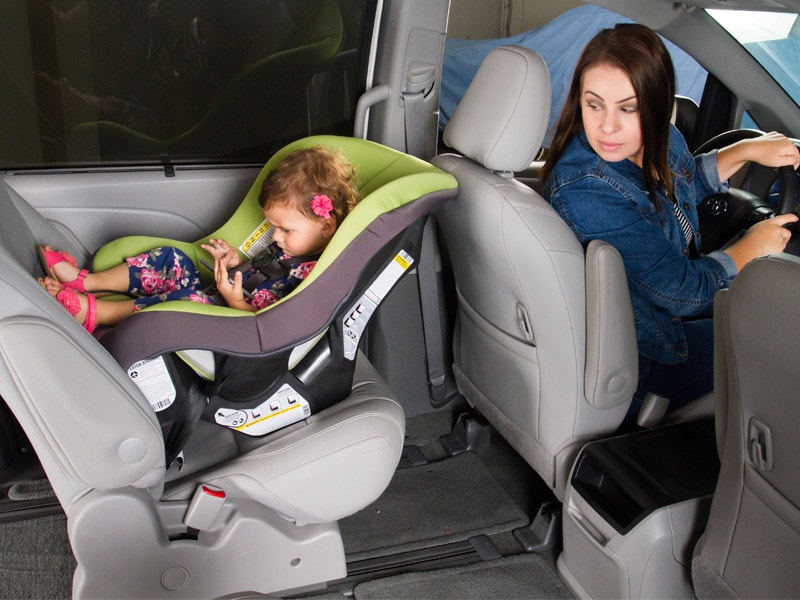 How long back outlet facing car seat