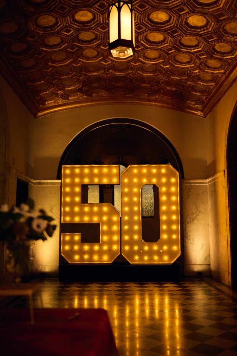 50 sign in lights