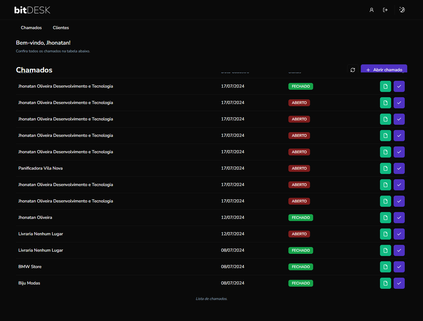 Image da sessão de Dashboard Home