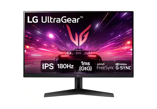 Imagem do produto Monitor Gamer LG Ultragear 24 Full HD 180Hz 1MS HDMI DP IPS HDR Freesync G-Sync Preto - 24GS60F-B em Kabum