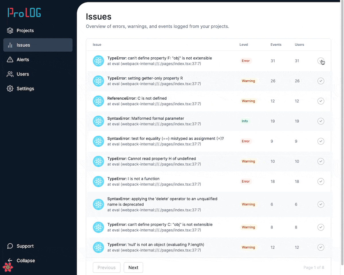 The removed table row is replaced with an issue from the next page