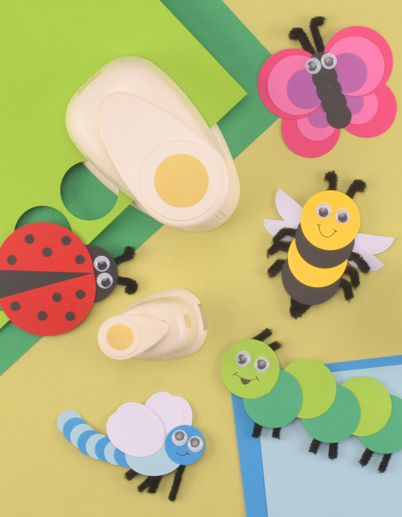 Lente DIY: Insecten knutselen met Ponsen en Papier