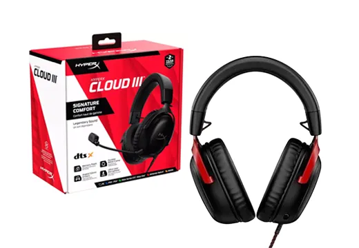 Imagem do produto Headset Gamer Com Fio - HyperX Cloud III (Preto/Vermelho) em Mercado Livre