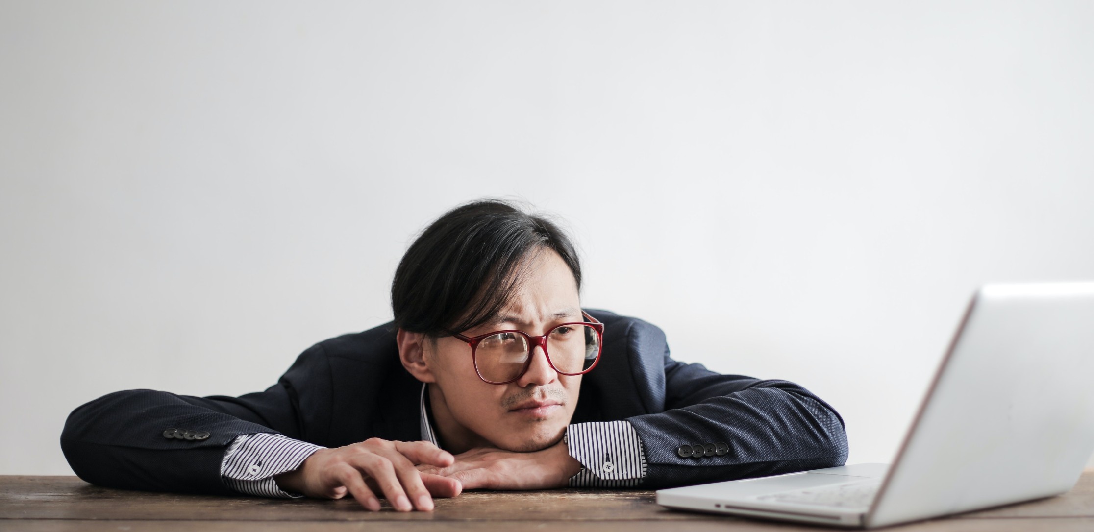 Man waiting for computer to load