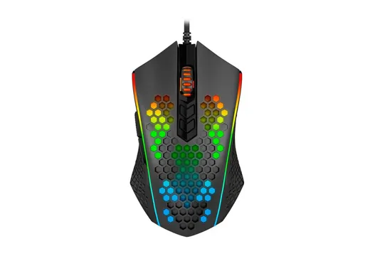 Imagem do produto Mouse Gamer Redragon Memeanlion Honey Comb, RGB, 12400DPI, 7 Botões, Preto, M809-K em Kabum