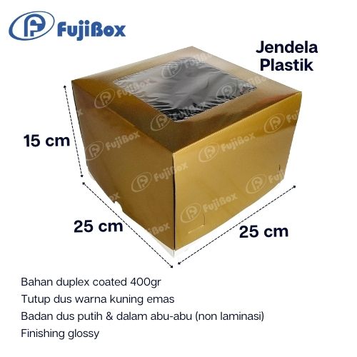 FUJIBOX DUS TART | TART EMAS 25 x 25 x 15 |  TART TINGGI 15 cm