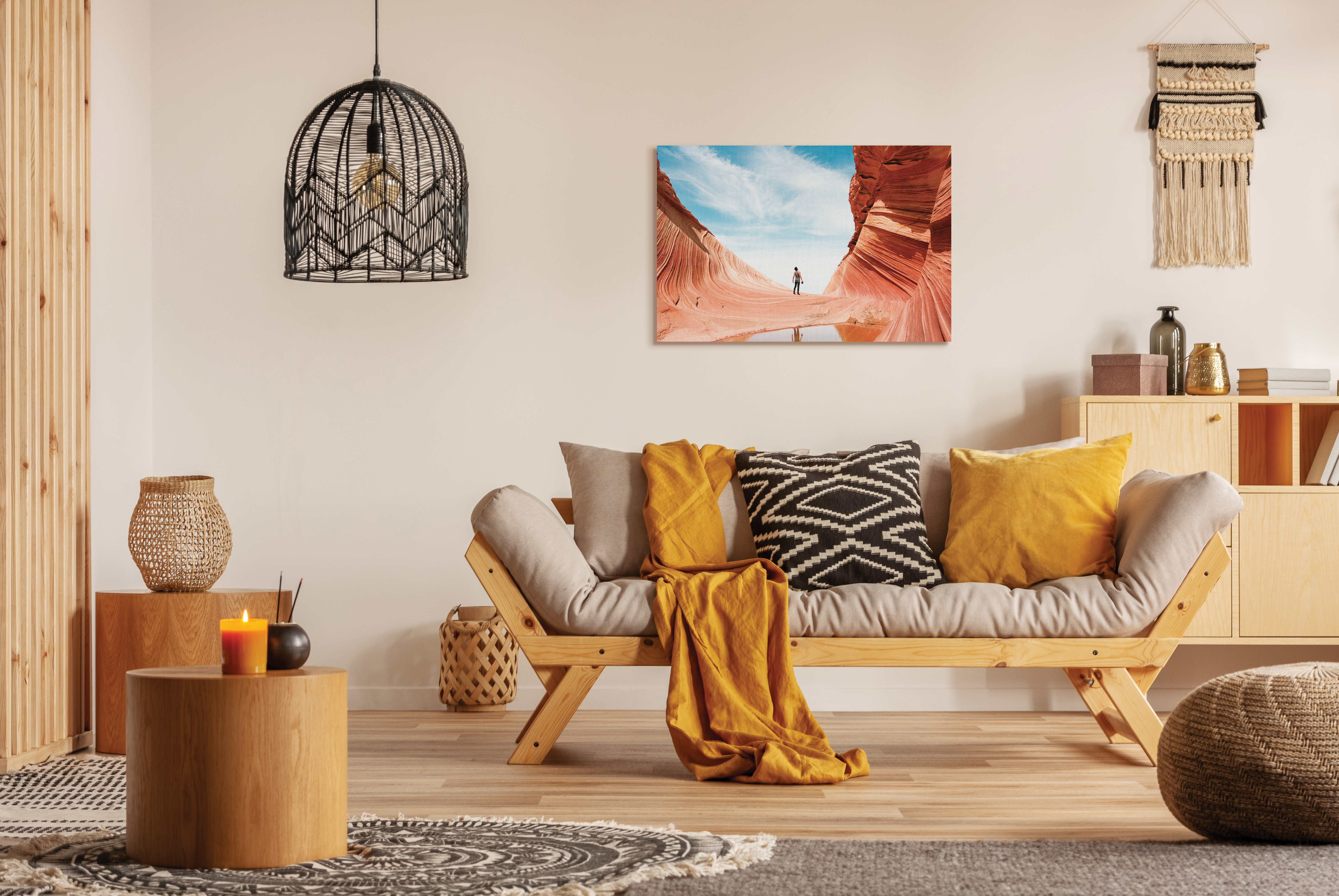 Canvas print of canyons in living room