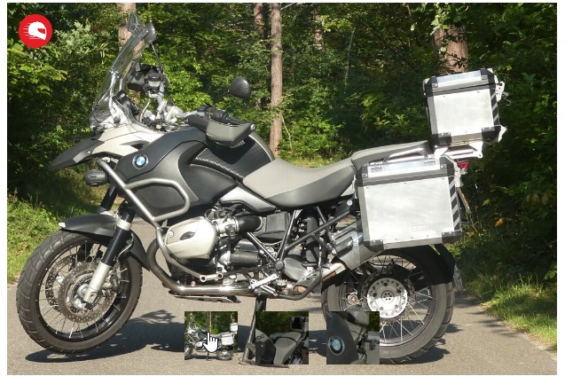 Motor met koffers
