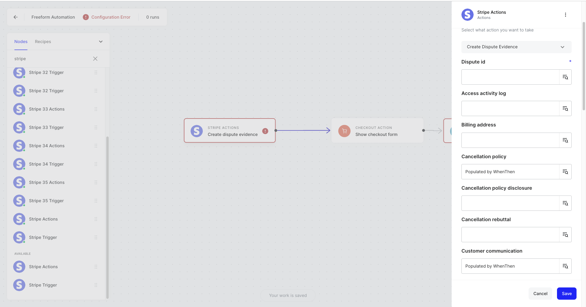 Dispute Evidence Draft Action
