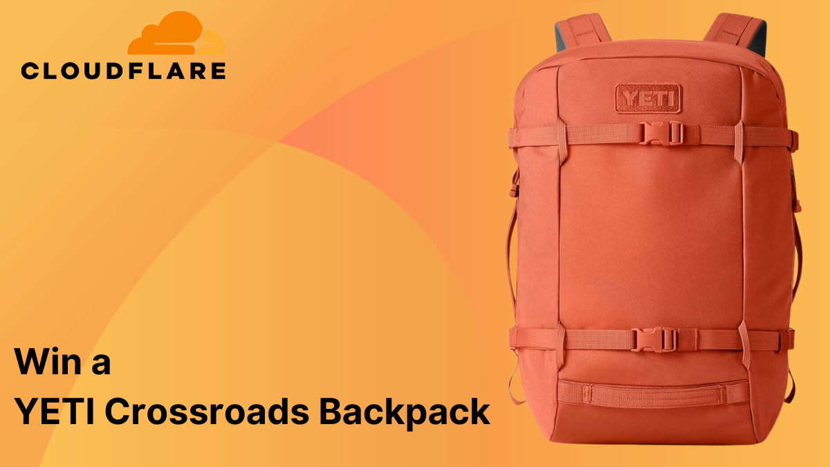 <p>Sign-up for a Coudflare account and you could win a YETI Crossroads Backpack!</p>
