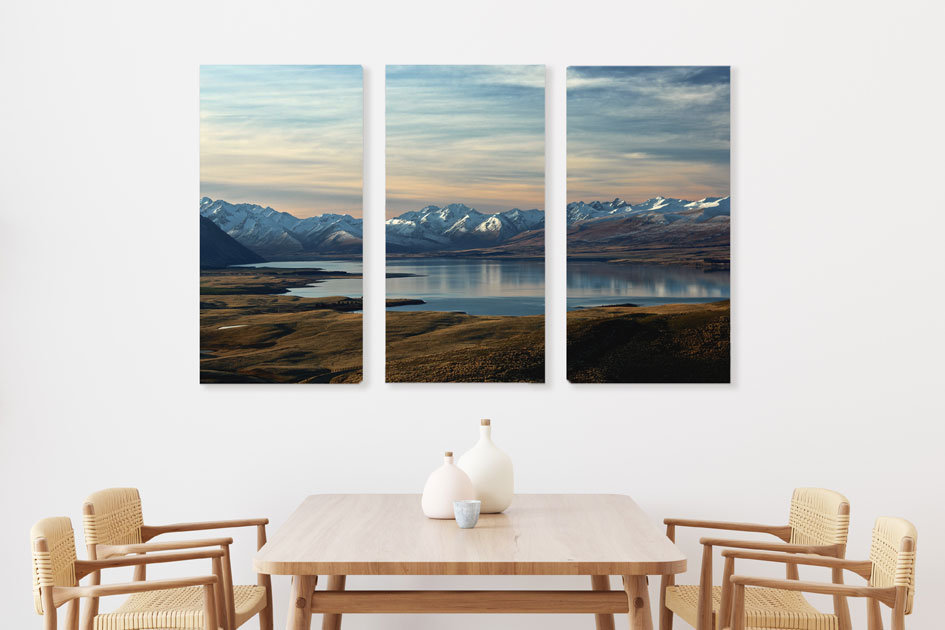 Triptych print of mountains