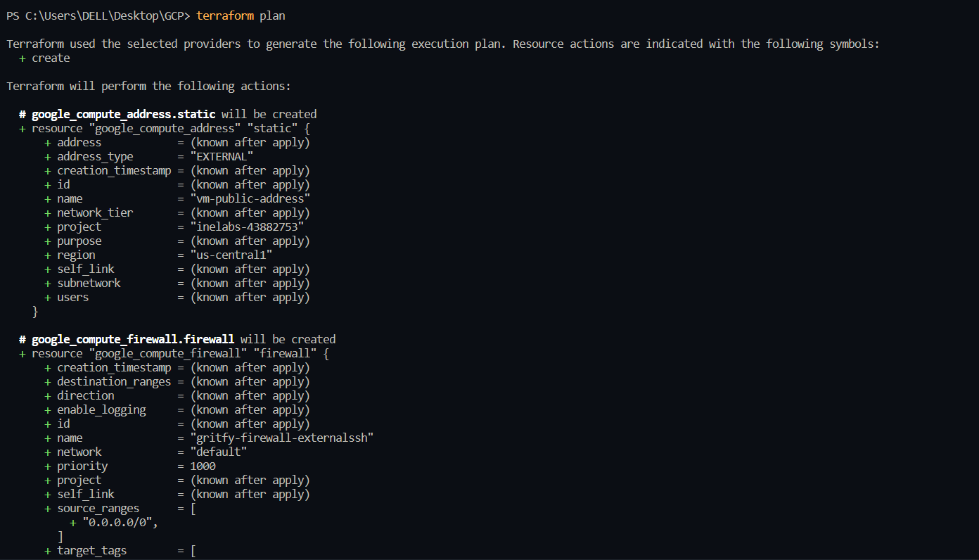 Create a VM using Terraform on GCP