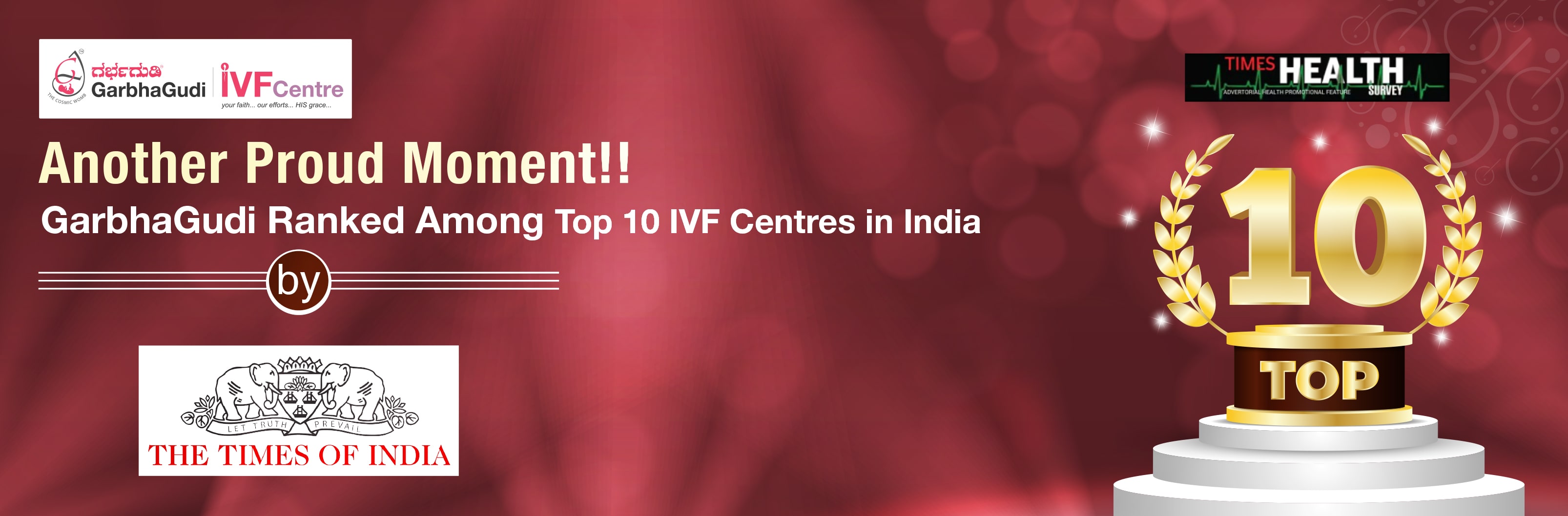 GarbhaGudi Ranked Among Top 10 IVF Centres in India - Times Health Survey 