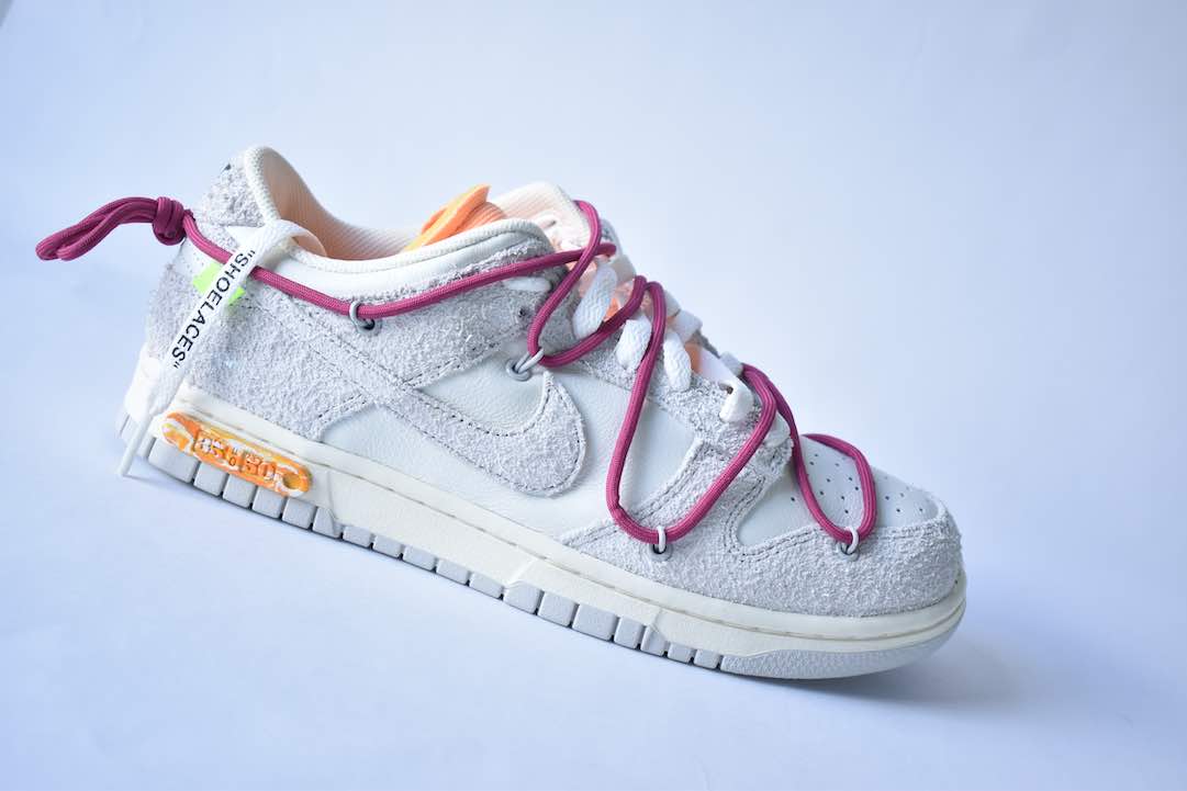 Nike Dunk Low Off-White Lot 35 – Baskets Grises – Taille 41 EU – Neuves Avec Boîte