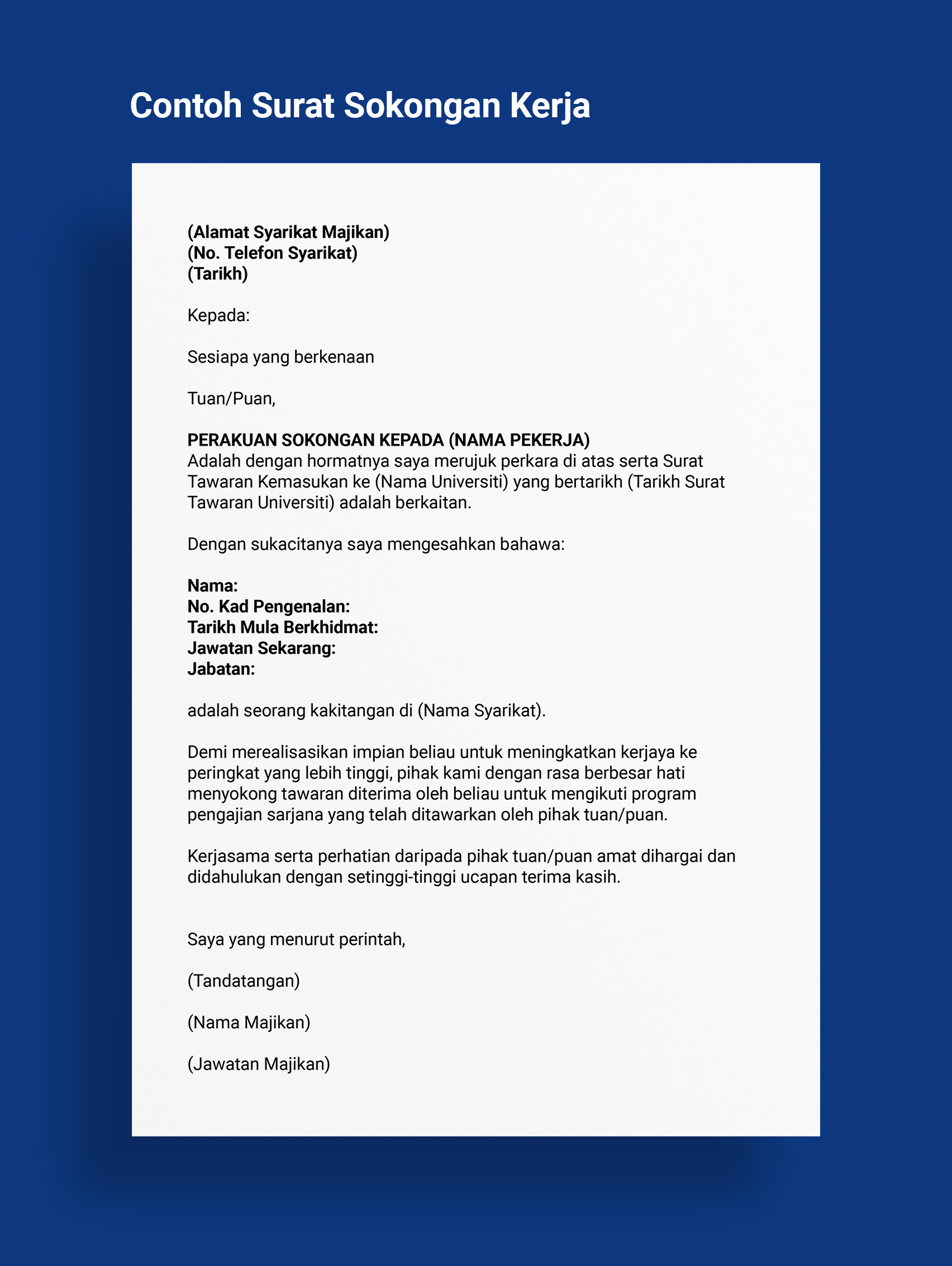 Cara Dapat Surat Sokongan Kerja Dari Majikan Beserta Contoh Jobstreet Malaysia 