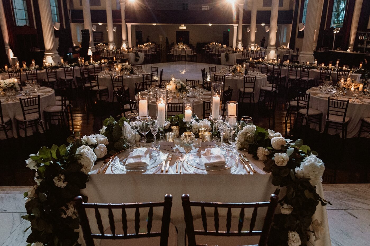 table with candles