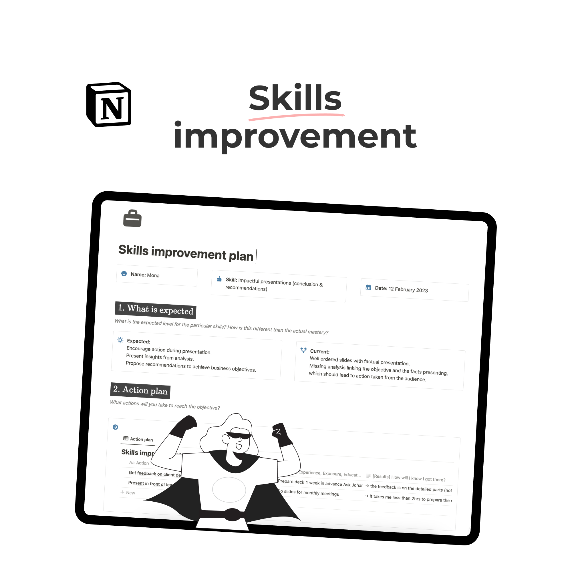 Skills improvement plan template - boost team capabilities through structured feedback.