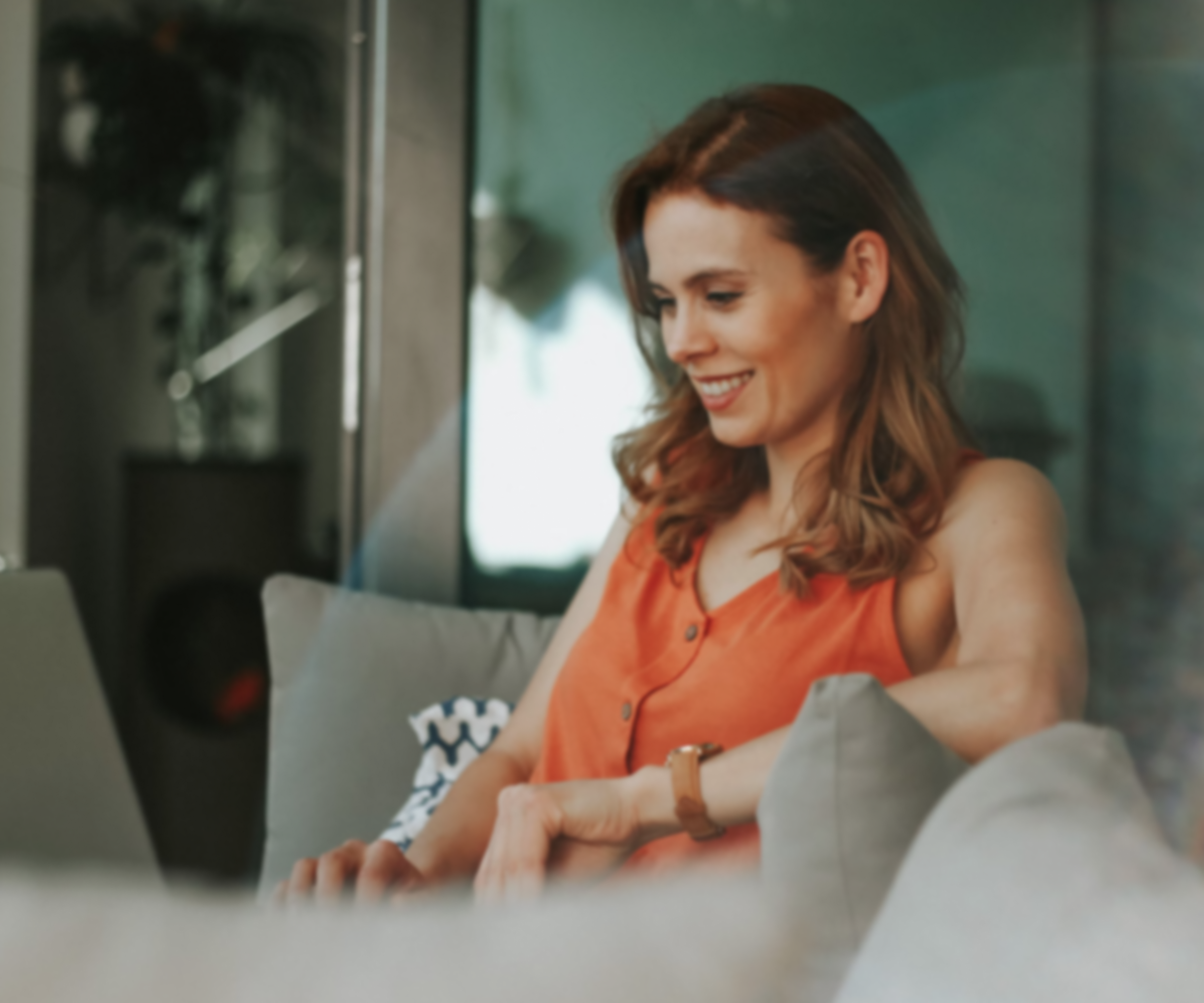 woman browsing listings online