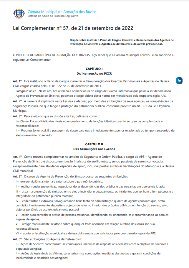 Plano de Carreira APS e Defesa Civil